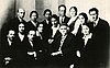 Н.Д. Зелинский с сотрудниками. Крайний слева в заднем ряду – Ю.К. Юрьев. Около 1940-1950-х гг.