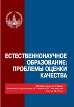 Естественнонаучное образование: проблемы оценки качества. Сборник / Под общей ред. проф. Г.В. Лисичкина – М.: Издательство Московского
университета, 2018. – 248 с. (Методический ежегодник Химического
факультета МГУ имени М.В. Ломоносова. Том 14, 2018 год).
ISBN 978-5-19-011290-0
