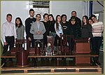 Группа студентов Химфака, принявших участие в проекте  по изучению артефактов музея, // с их руководителем к.х.н. Баум Е.А.